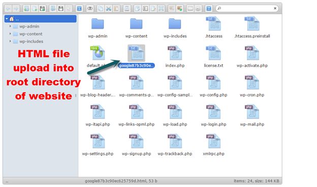 upload into root directory